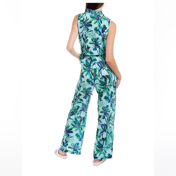 Anthropologie-Badgley Mischka Floral Jumpsuit Swimsuit Coverup S - Picture 2 of 6